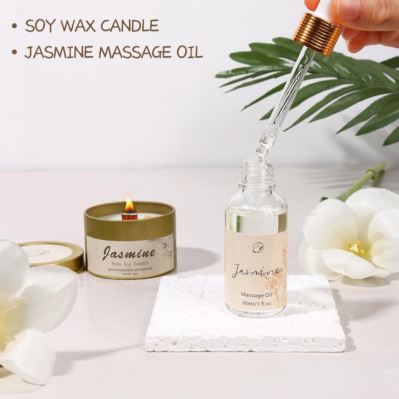 EXTALOW Spa Gifts for Women Valentines Day Gifts Jasmine Bath Gift Baskets Relaxing Self Care Gift for Mom Girlfriend Sister Wife Auntie Home Bath Care Package Thank You Birthday Gift Friendship - Image 5